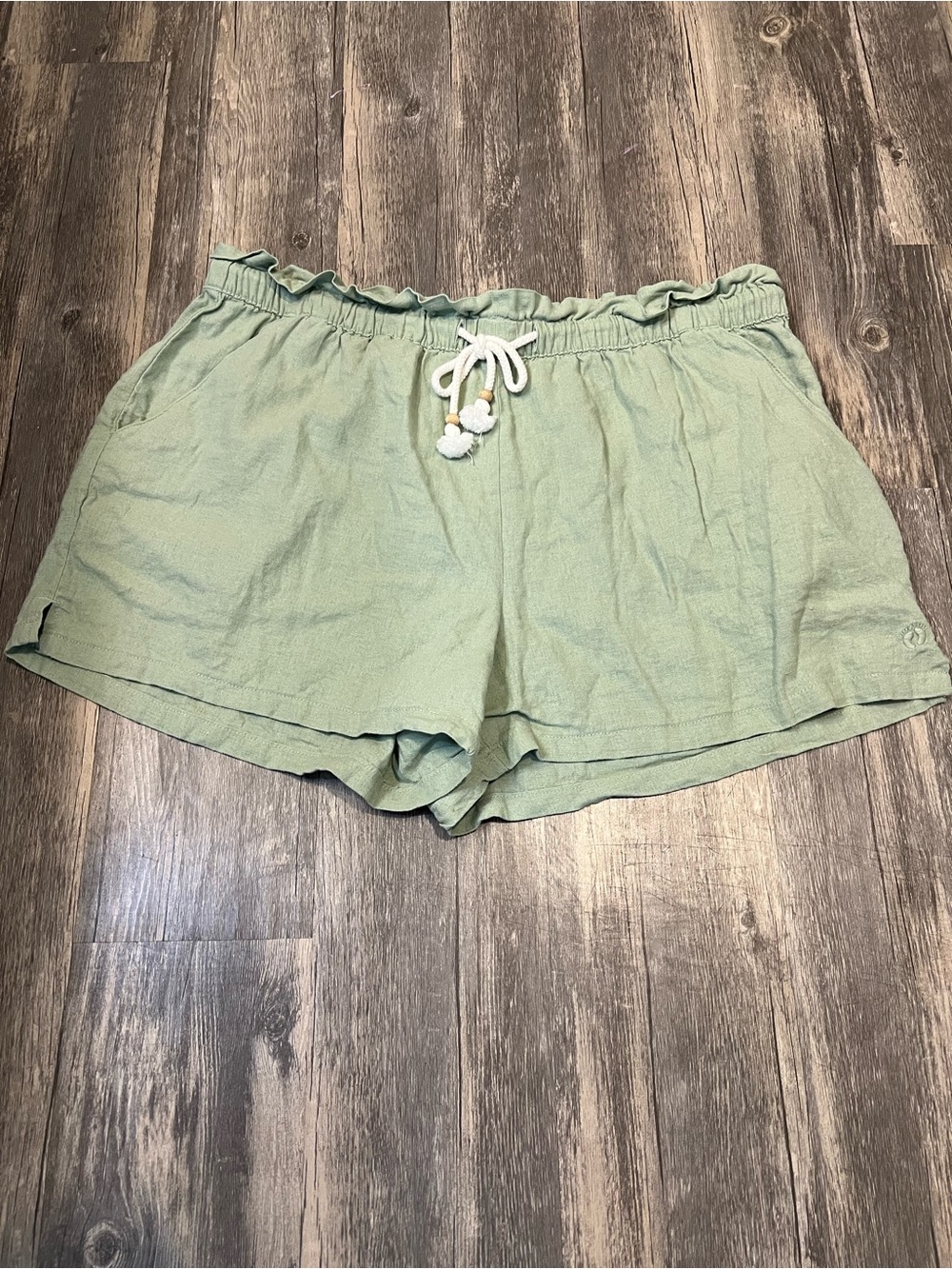 Hang Ten Matcha Green Linen Blend Shorts Santa Teresa Summer Beachy Vacation